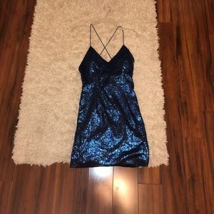 Windsor Blue Sparkly Hoco Dress